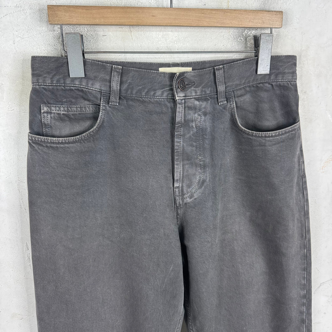 The Row Grey Wide Straight Jeans