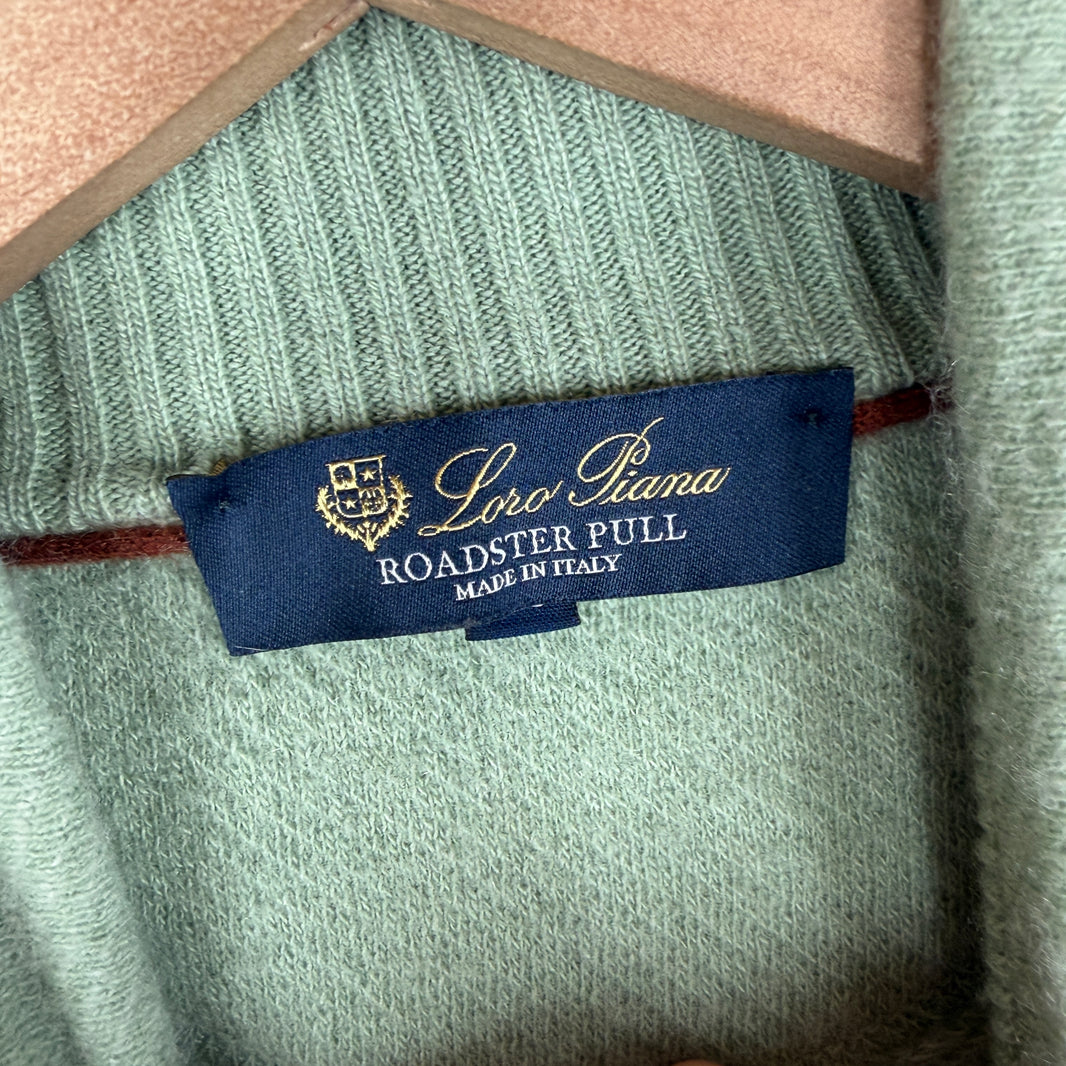 Loro Piana Roadster Pull Cshmere Quarter Zip Sweater
