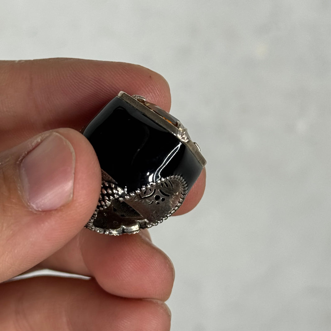 Gucci Enamel Coated Sterling Crystal Ring