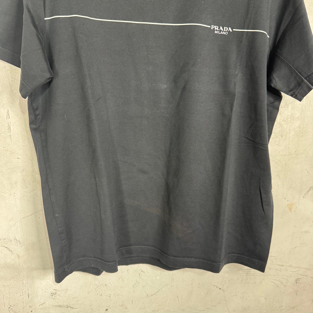 Prada Chest Stripe Logo T-Shirt