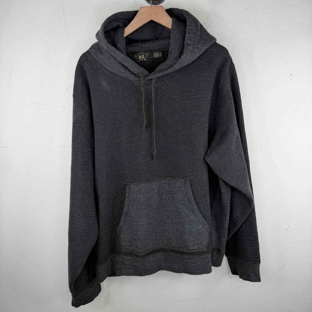 RRL Heather Black Pullover Hoodie