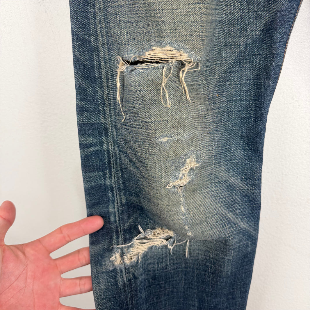 RRL Distressed Slim Fit Jeans
