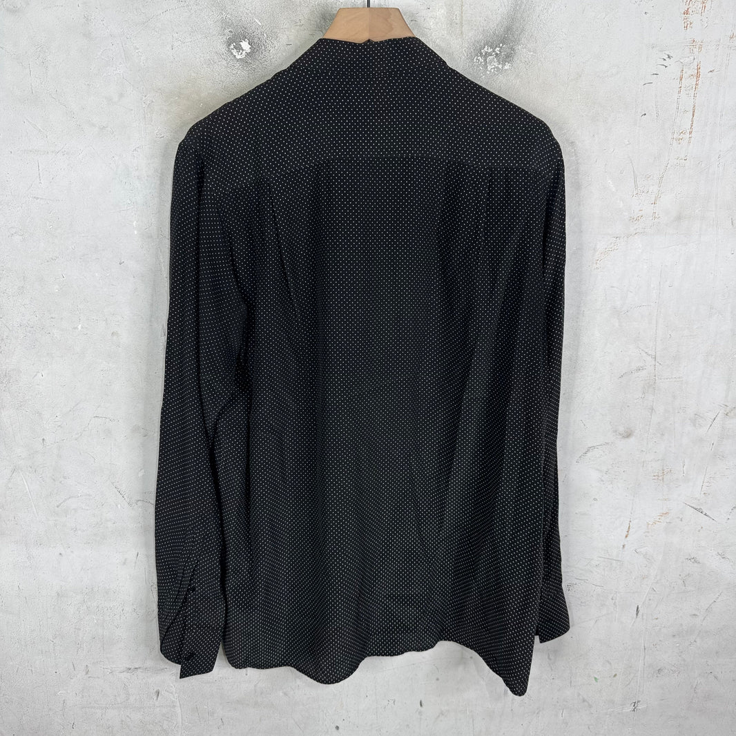Saint Laurent Black Micro Dotted Silk L/S Shirt