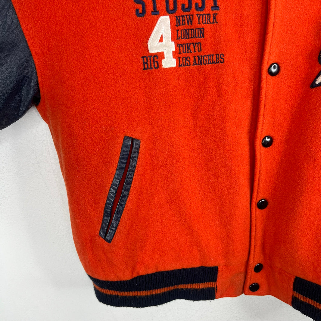 Stussy Big 4 Orange/Navy Varsity Jacket