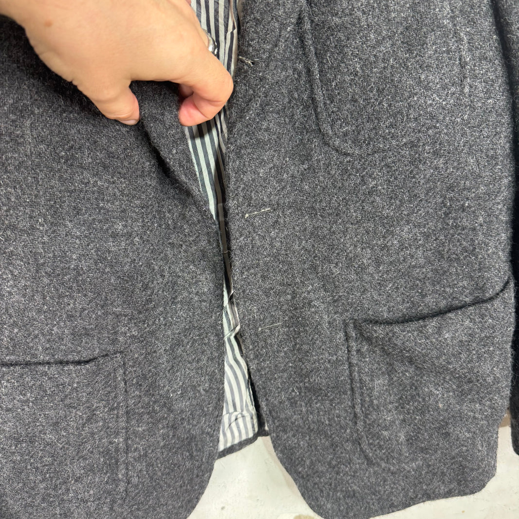 Thom Browne Dark Grey Wool Chore Blazer Jacket