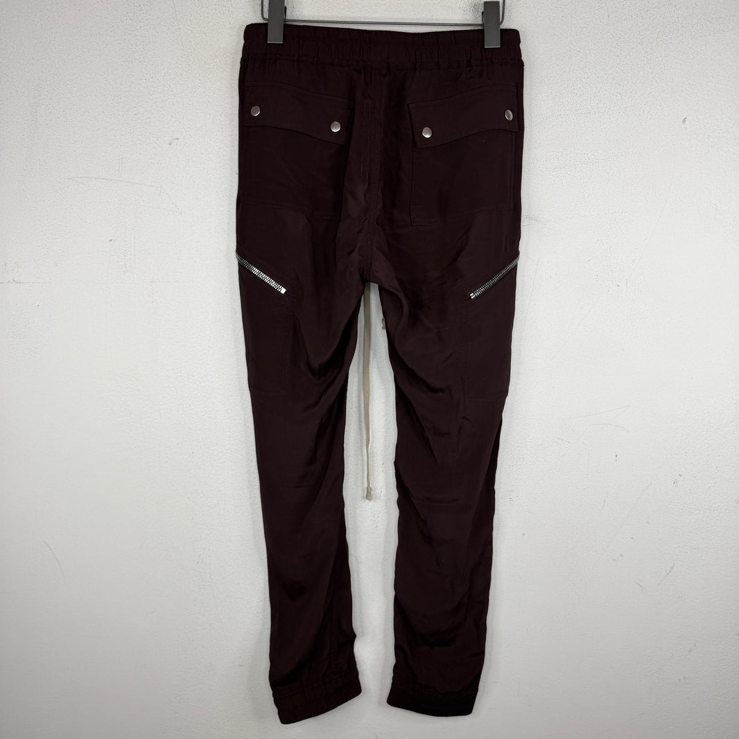 Rick Owens Burgundy Cargo Joggers