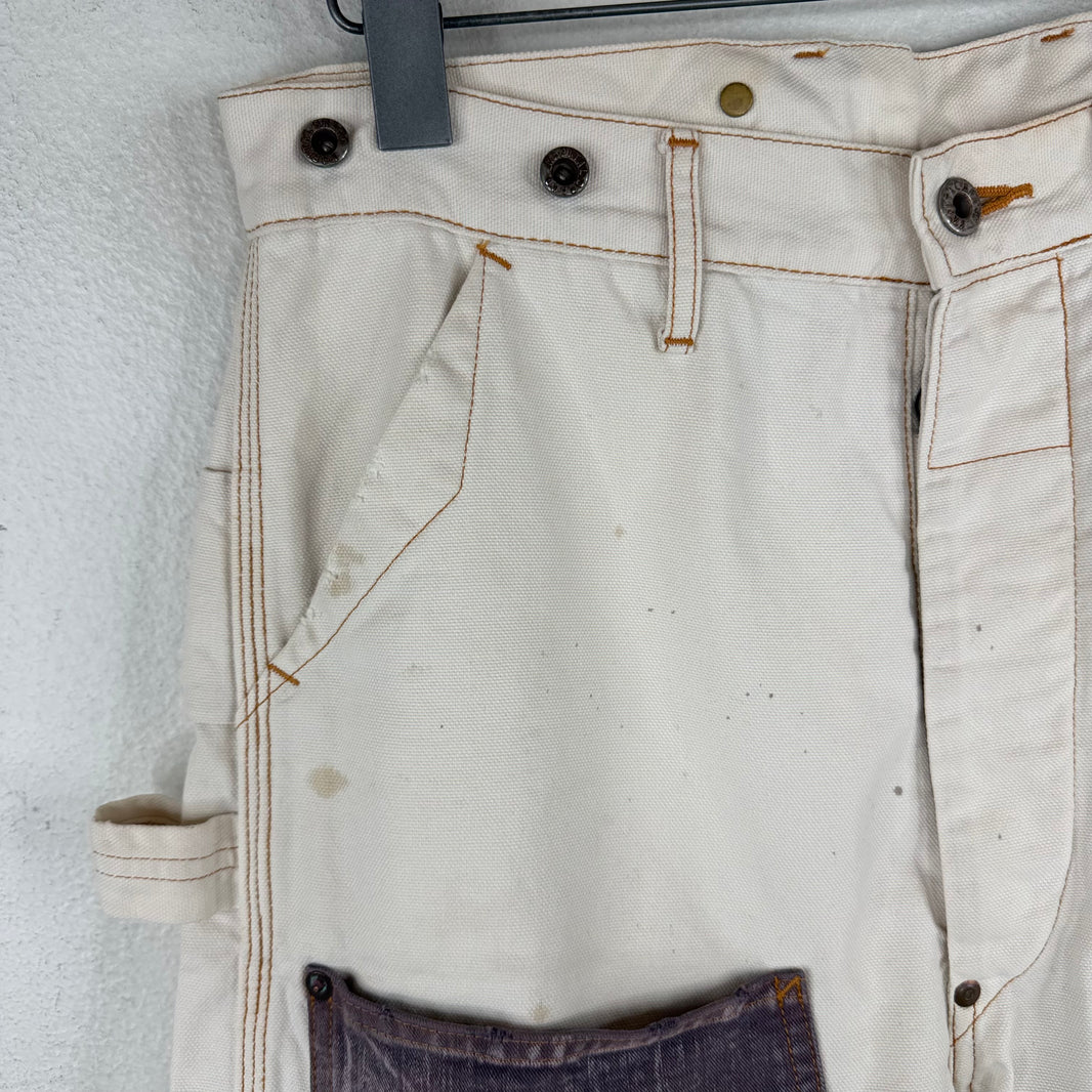 Kapital White Double Knee Carpenter Pants