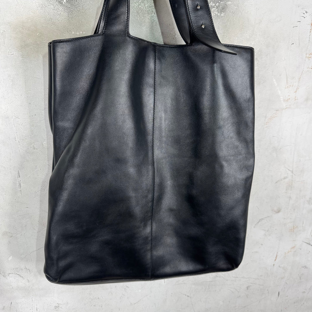 Balenciaga Badged Cowhide Leather Tote Bag