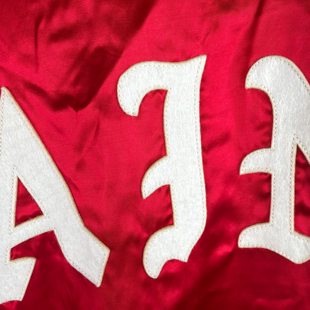 Saint Michael Red Satin Bomber Jacket
