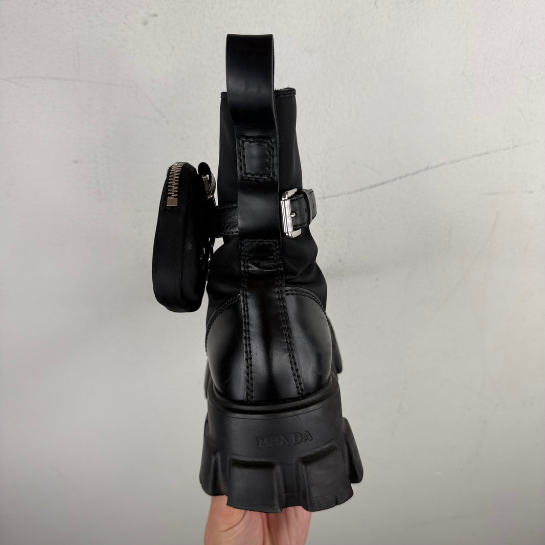 Prada Monolith Cargo Combat Boots