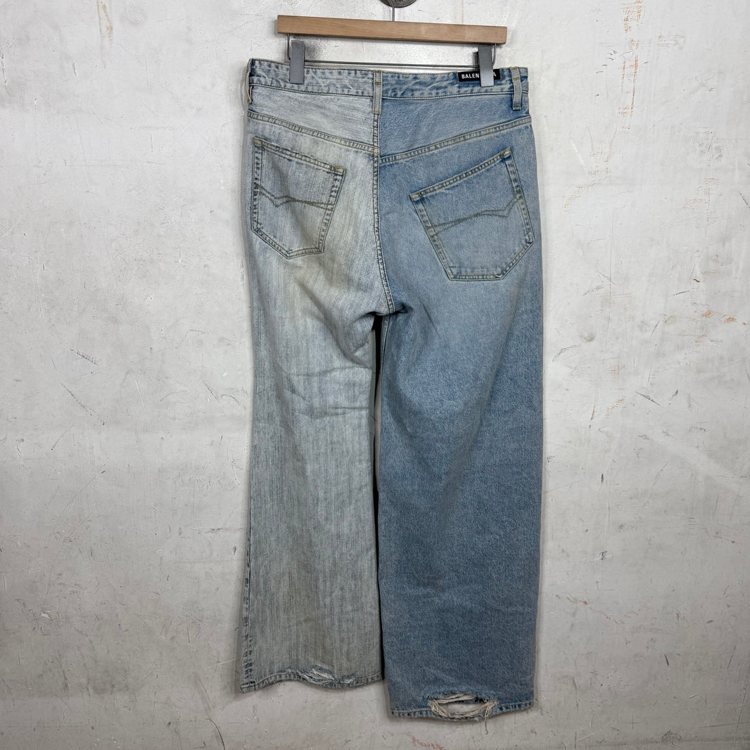 Balenciaga Light Wash Split Drawstring Jeans