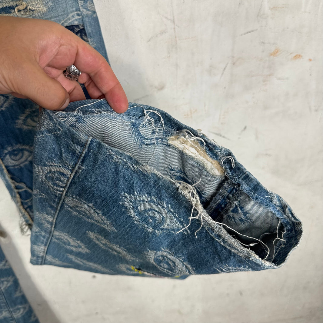Kapital Speakeasy Patched Flare Jeans