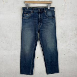 Prada Medium Wash Plaqued Jeans