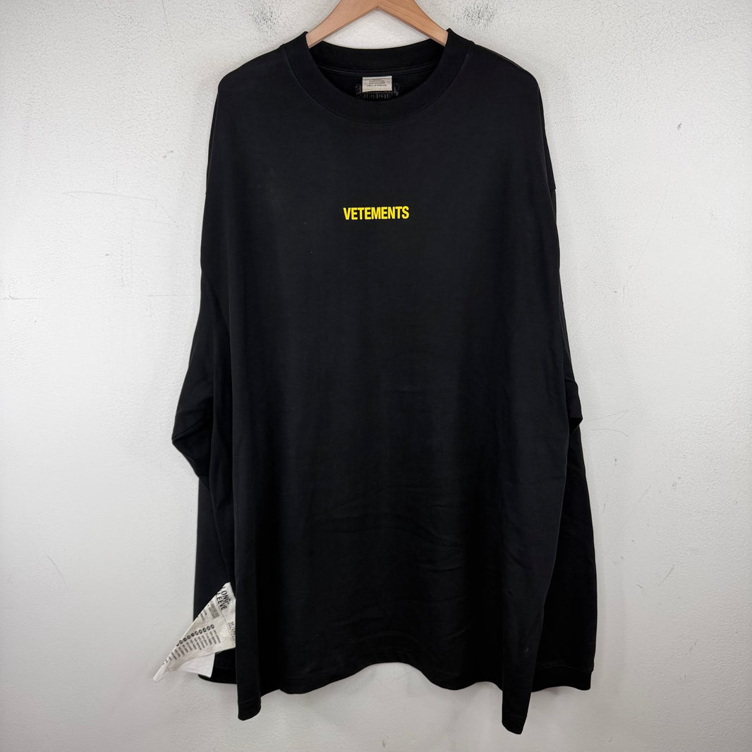 Vetements Yellow Printed Washtag L/S T-Shirt