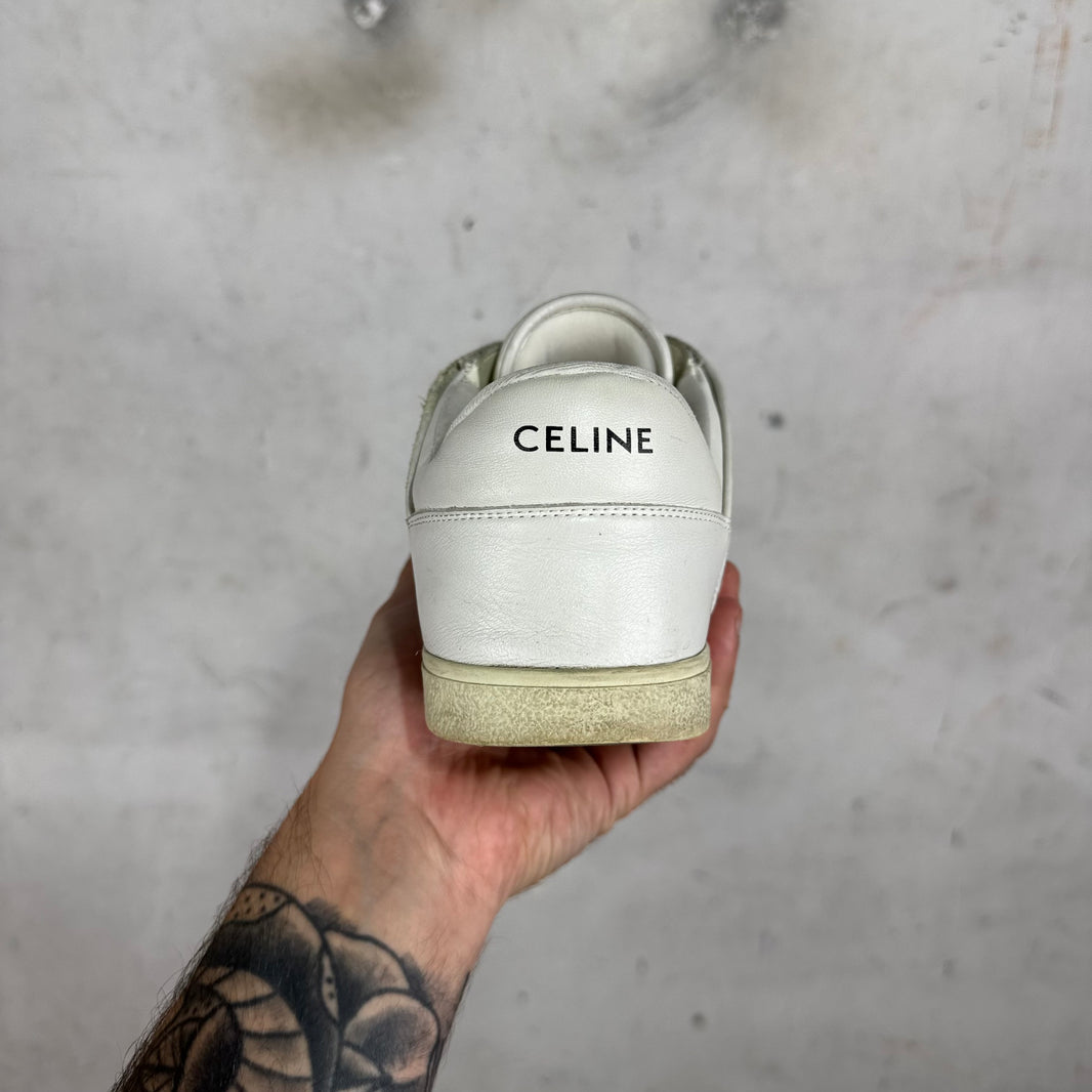 Celine White Triumph Low Sneakers