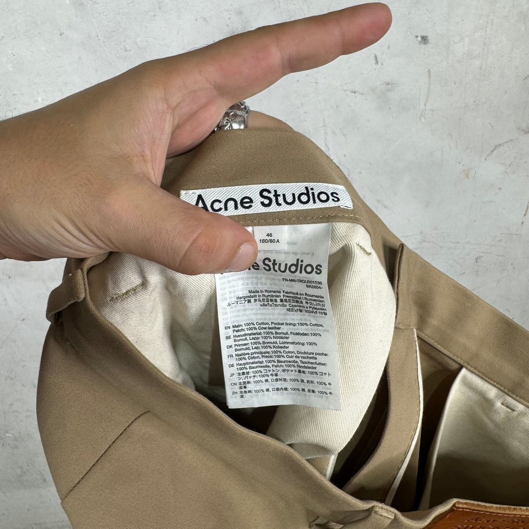 Acne Studios Loose Fit Khaki Trousers