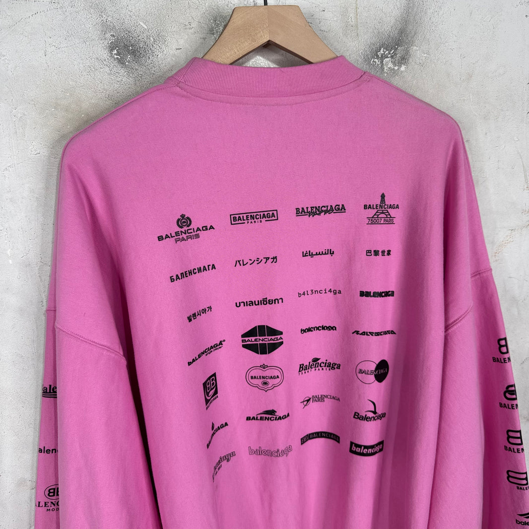 Balenciaga Sample Multi Logo Crewneck