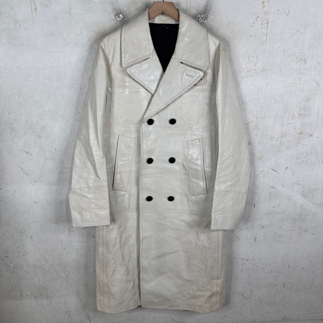 Calvin Klein 205W39NYC White Sample Leather Coat
