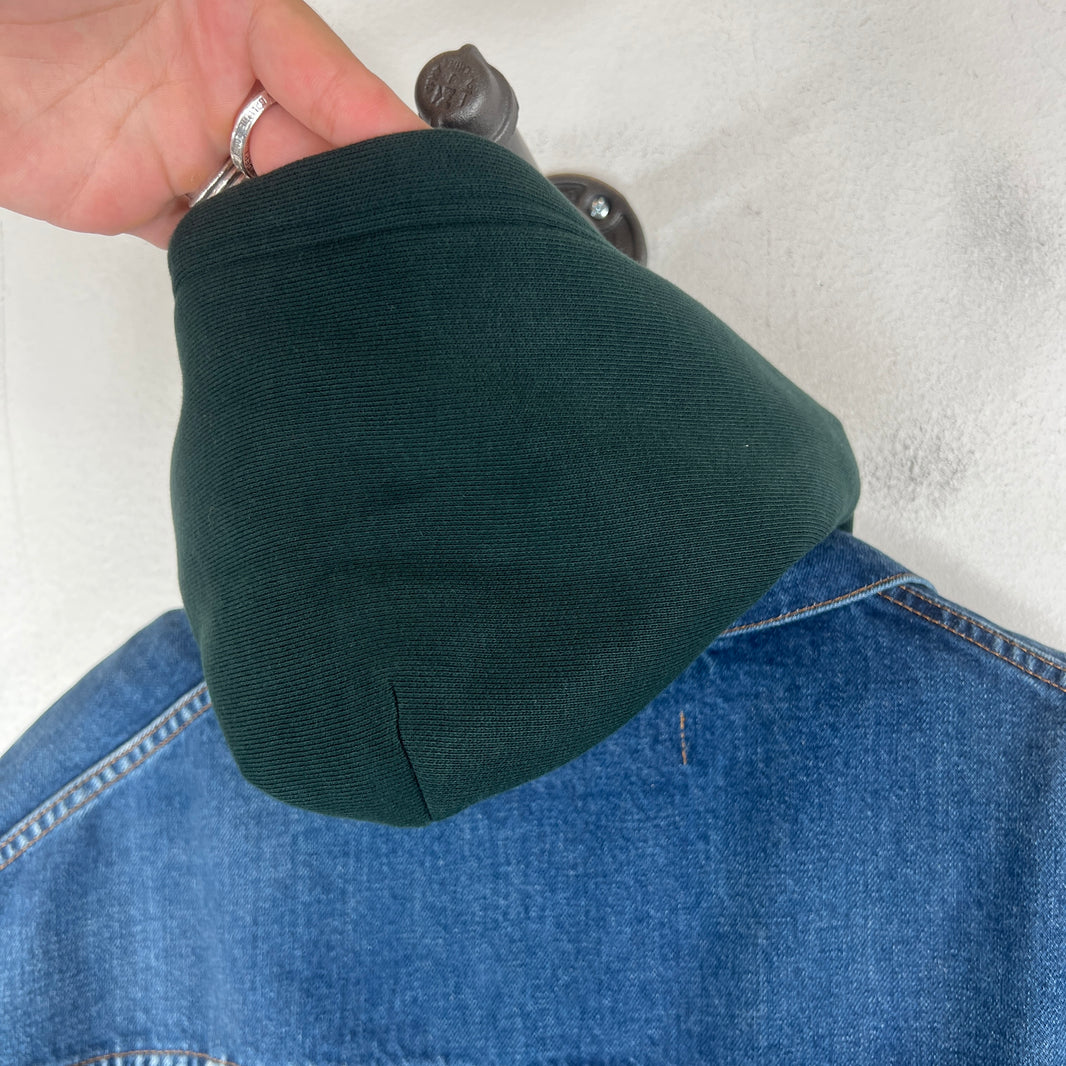Balenciaga Blue/Green Twinset Hooded Denim Jacket