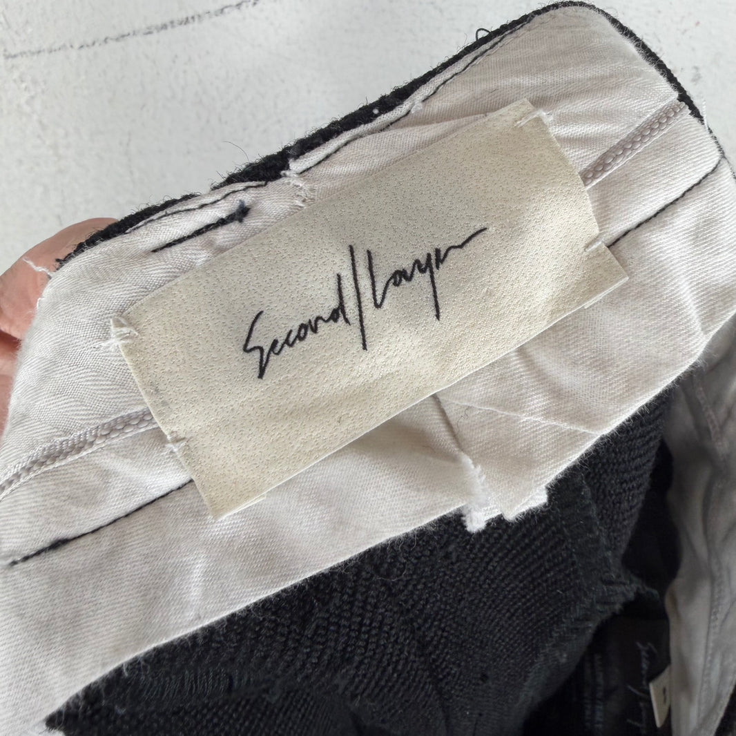 Second Layer Twill Pleated Bootcut Trousers