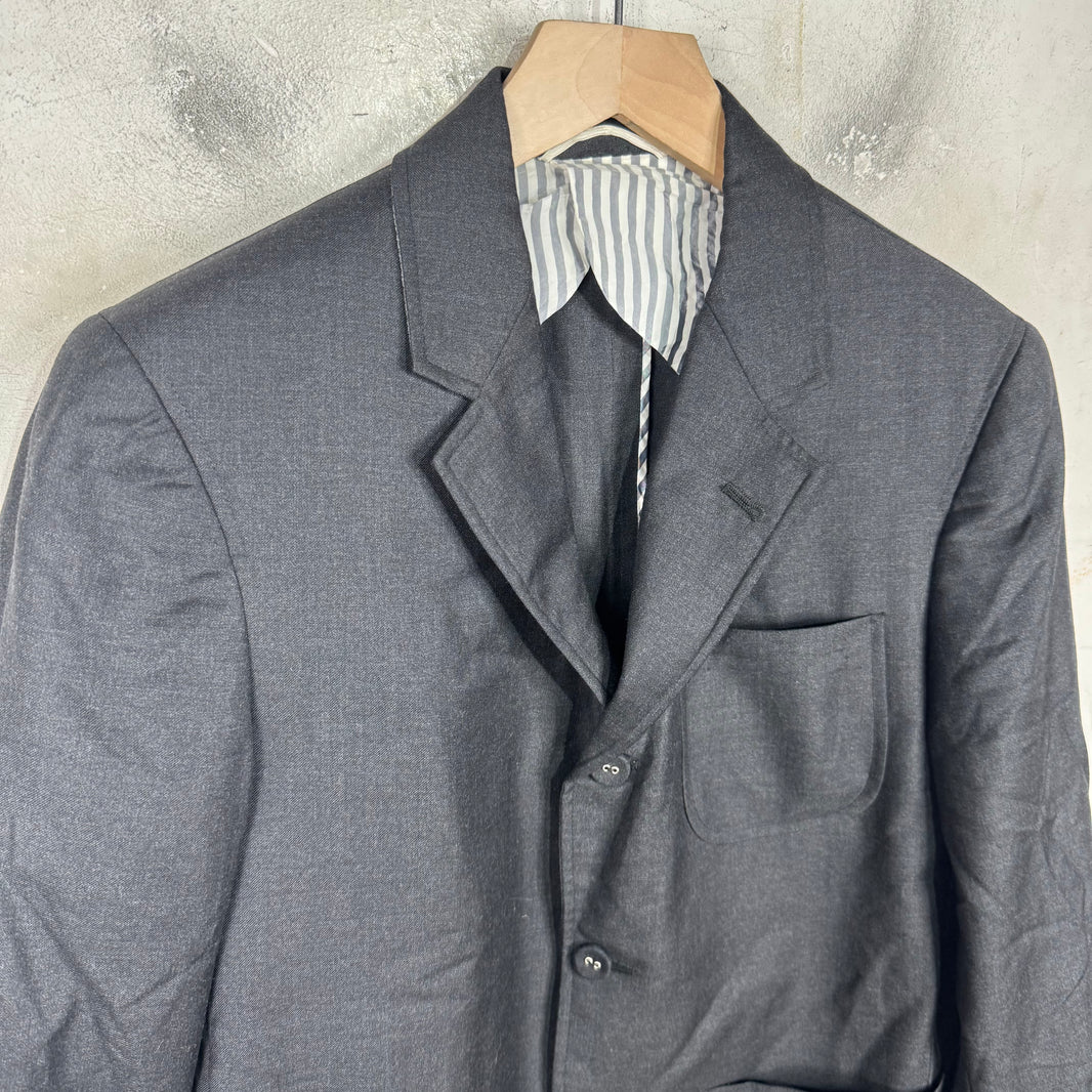 Thom Browne Dark Grey Tailored Partial Lined Blazer