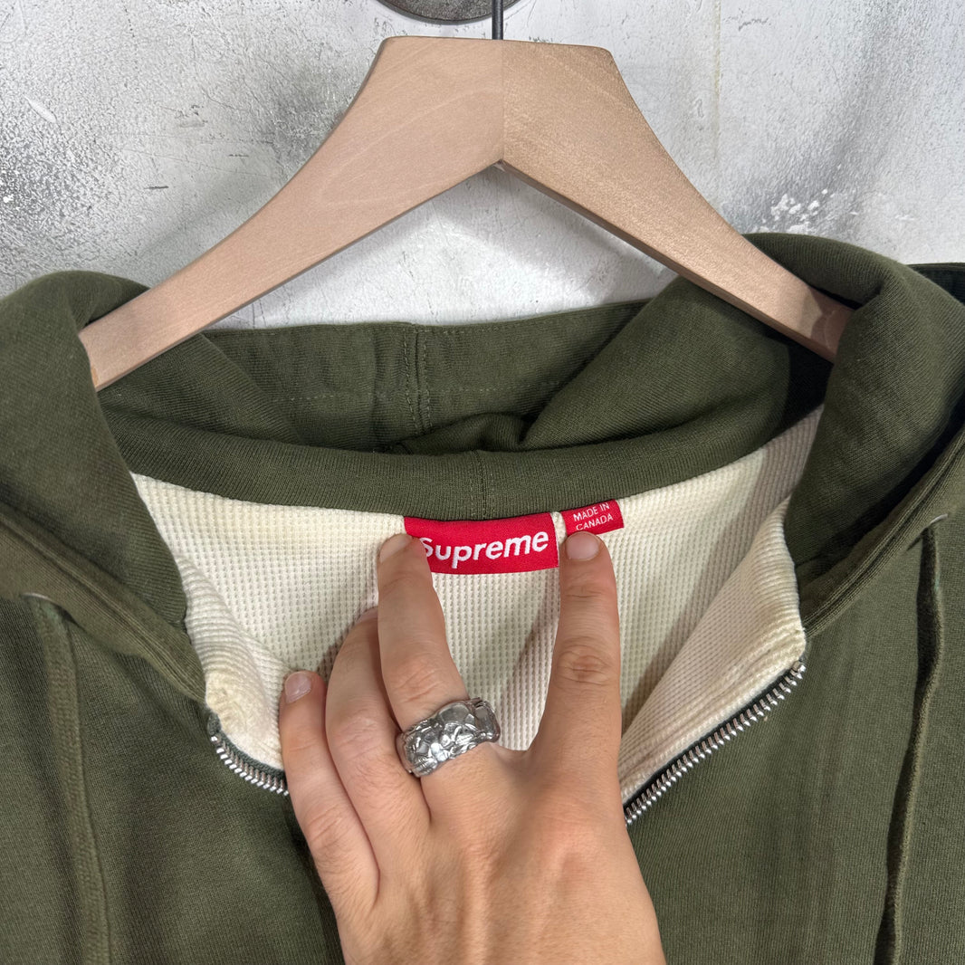 Supreme Thermal Lined Hood Logo Zip Hoodie