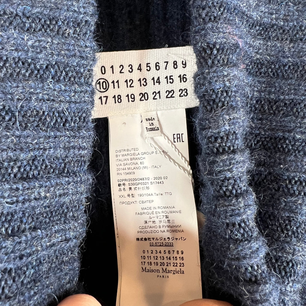 Margiela Navy Turtleneck Knit Sweater Vest