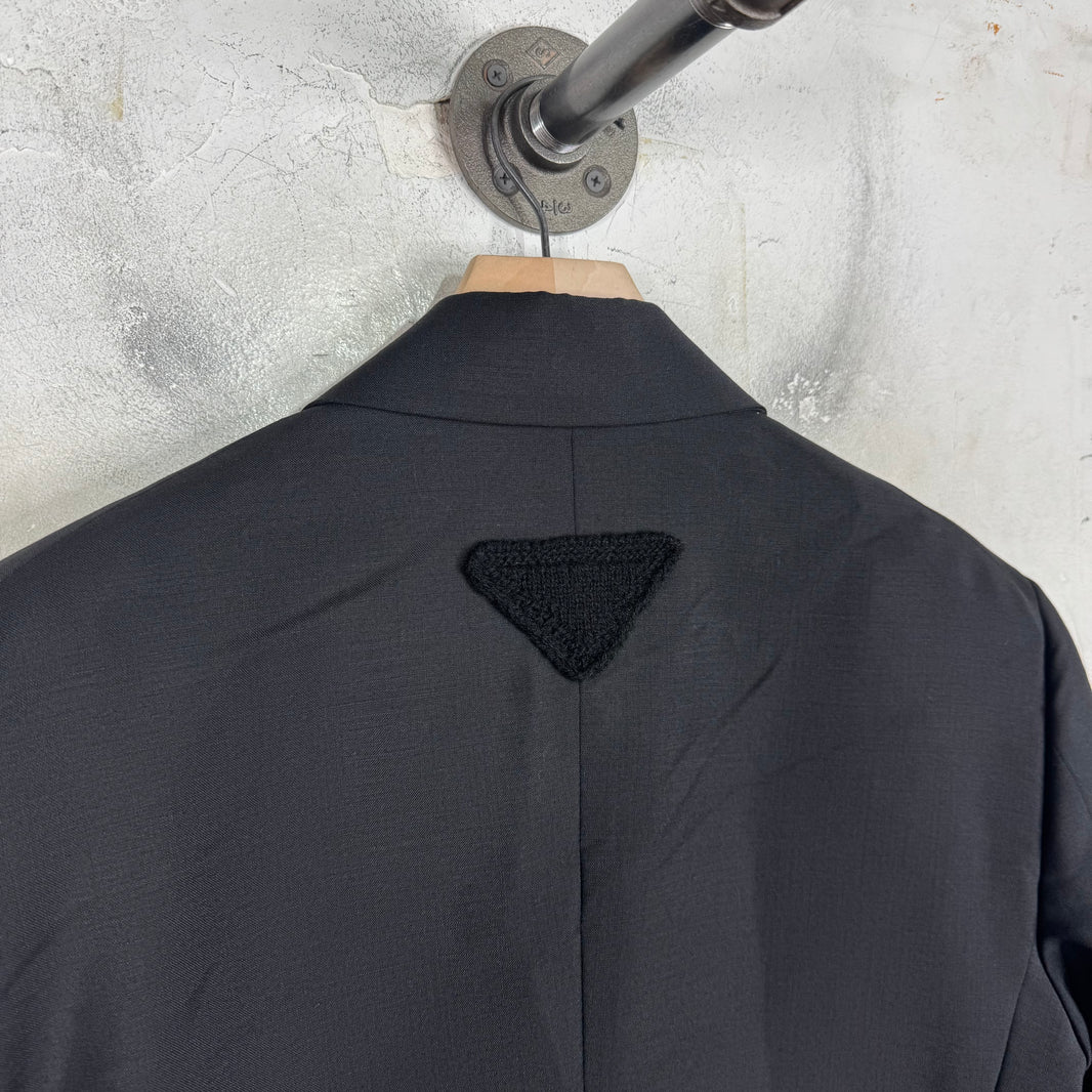 Prada Wool Triangular Patch Blazer