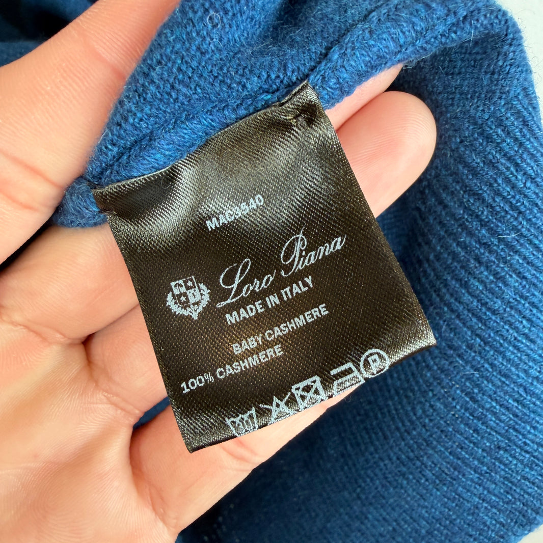 Loro Piana Baby Cashmere Blue Hoodie