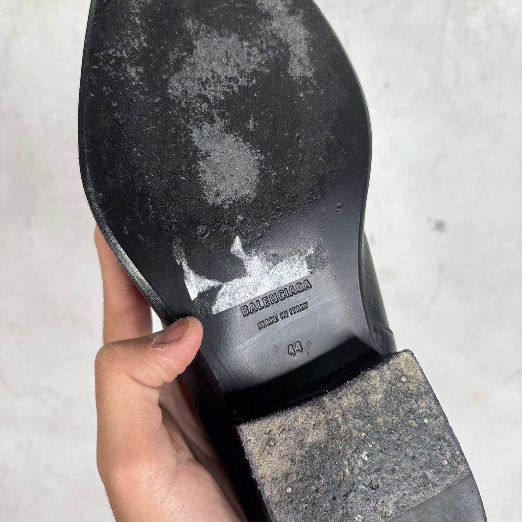 Balenciaga Black Leather Romeo Mules