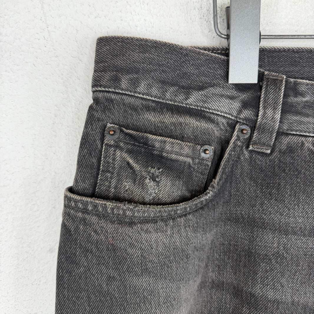 Balenciaga Black Washed Denim Shorts