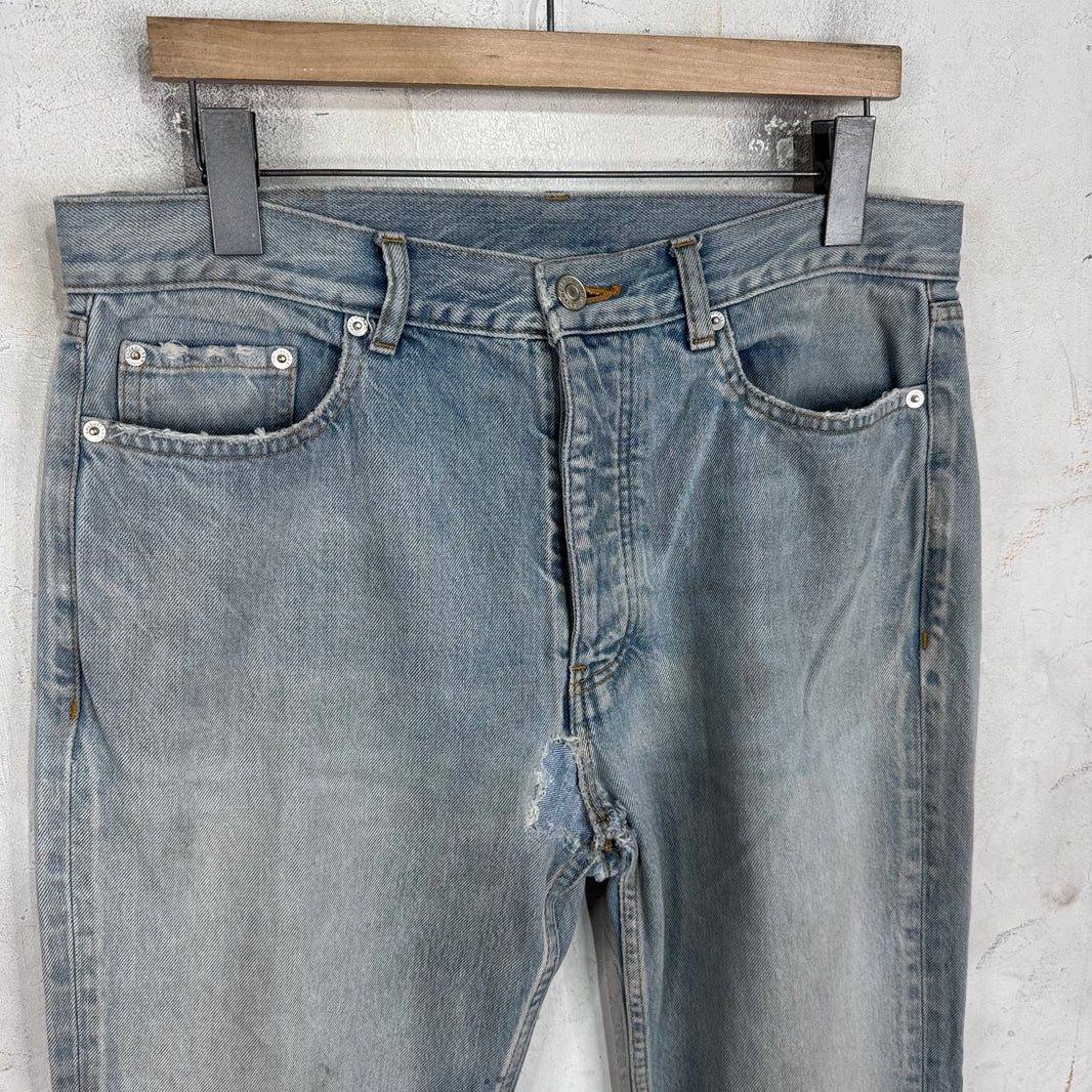 Balenciaga Smoked Muddy Wash Straight Legged Jeans