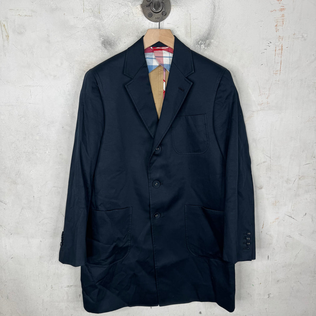Thom Browne Navy Mid-Length Coat