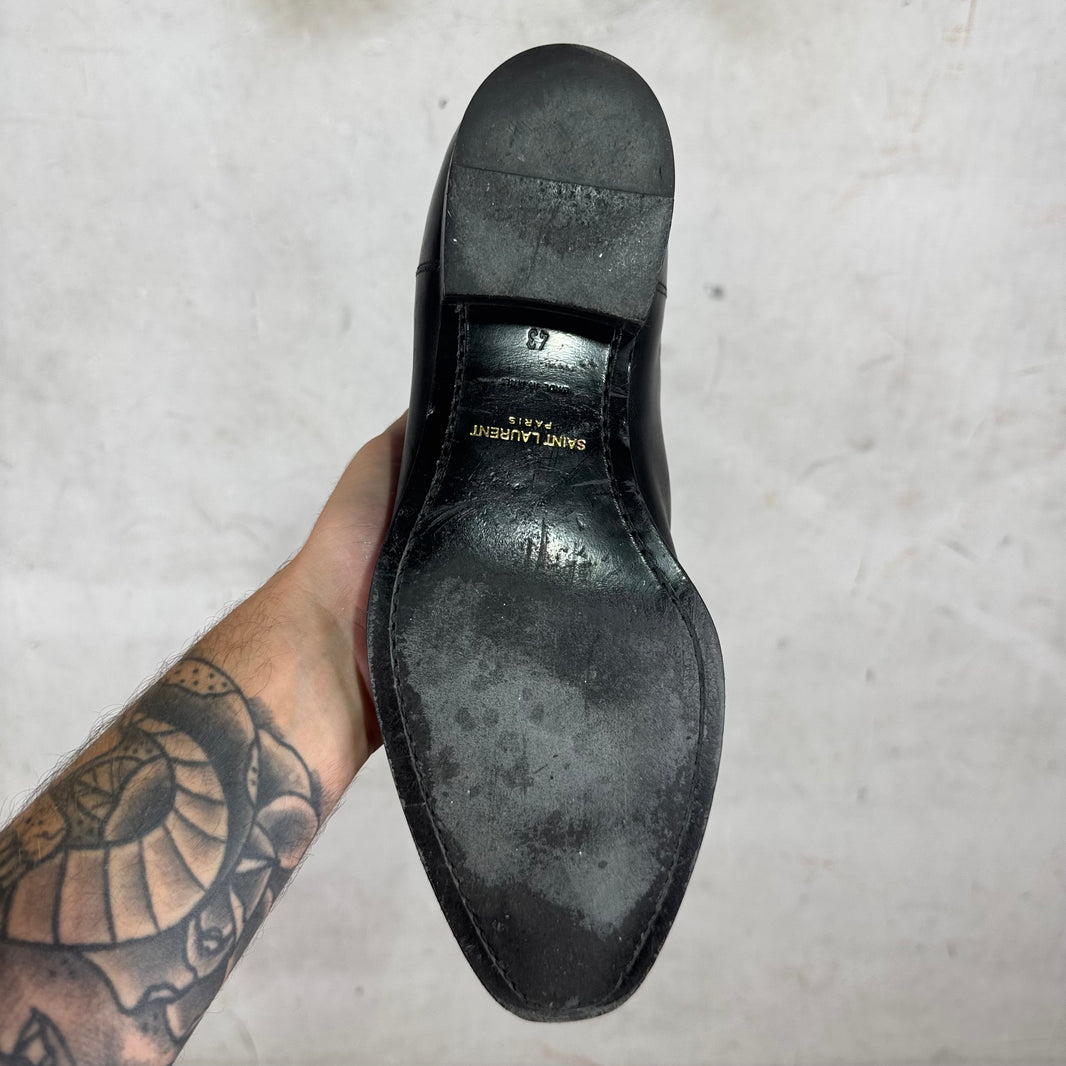 Saint Laurent Black Leather Wyatt Boots