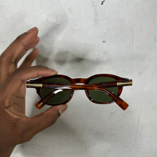Zegna Brown Turtle Sunglasses
