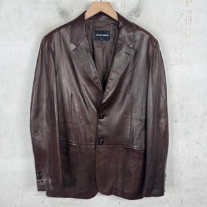 Giorgio Armani Leather Brown Blazer