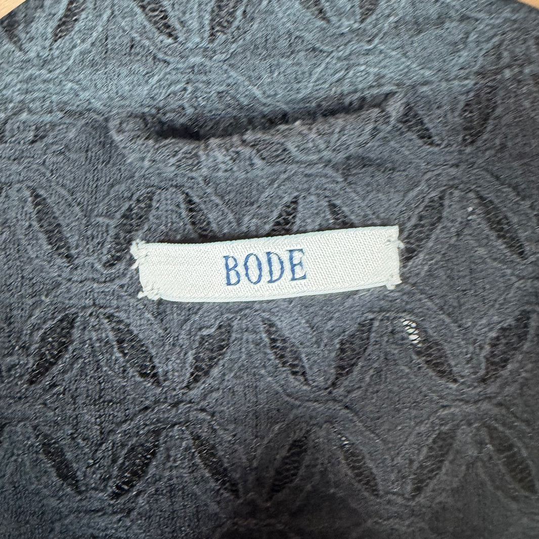 Bode Black Floral Lace L/S Shirt