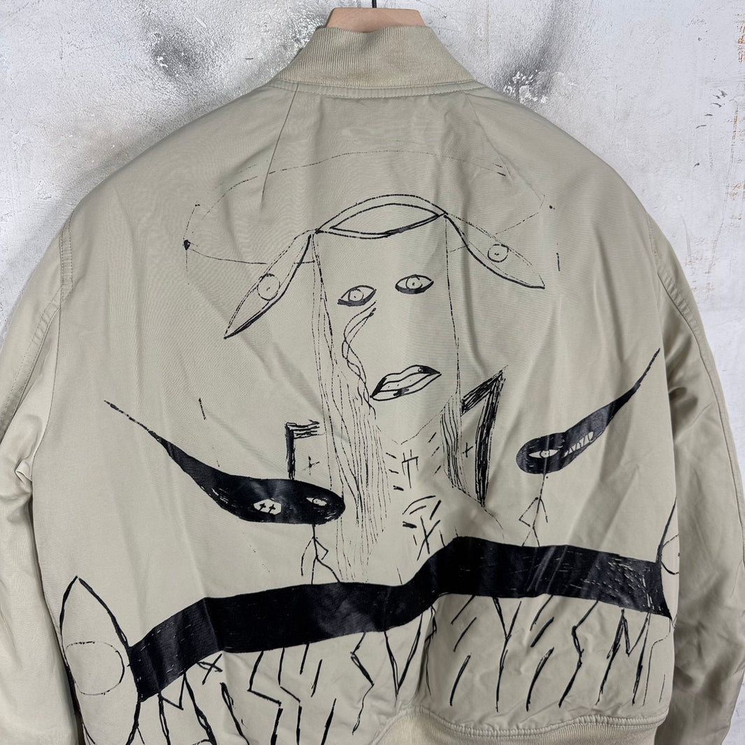 DRKSHDW Beige Illustrated Bomber