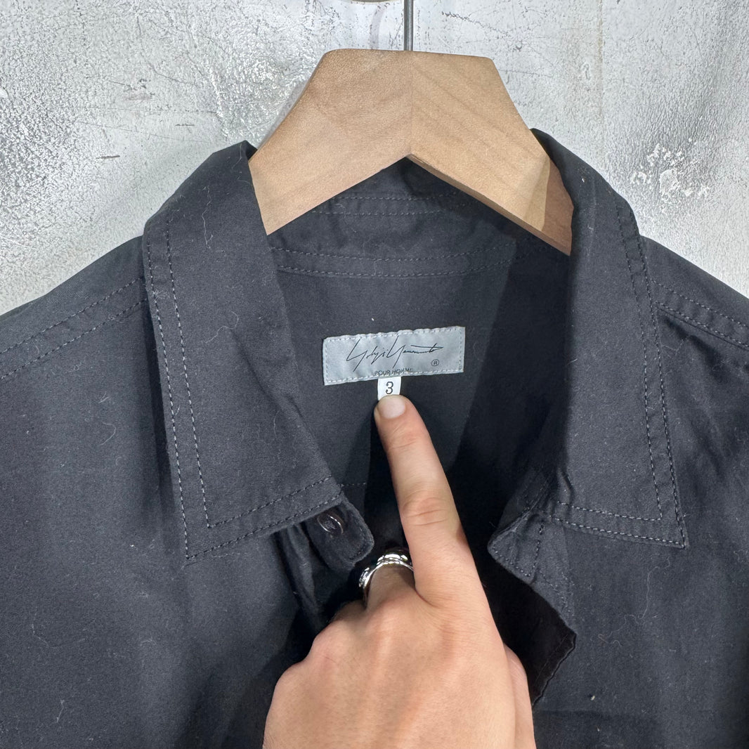 Yohji Yamamoto Black Double Pocketed Shirt
