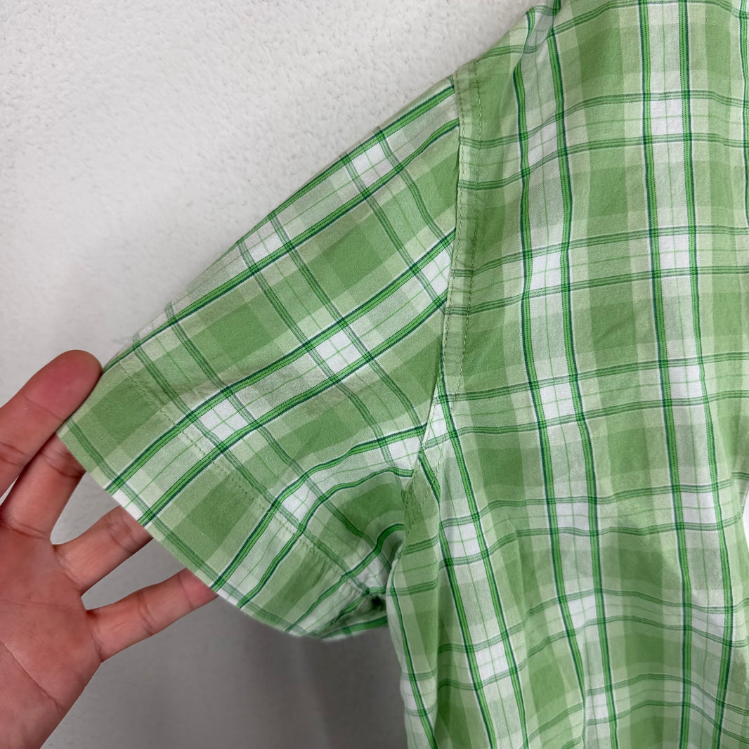 Aris Tatalovich Contestant Green Plaid S/S Button Up