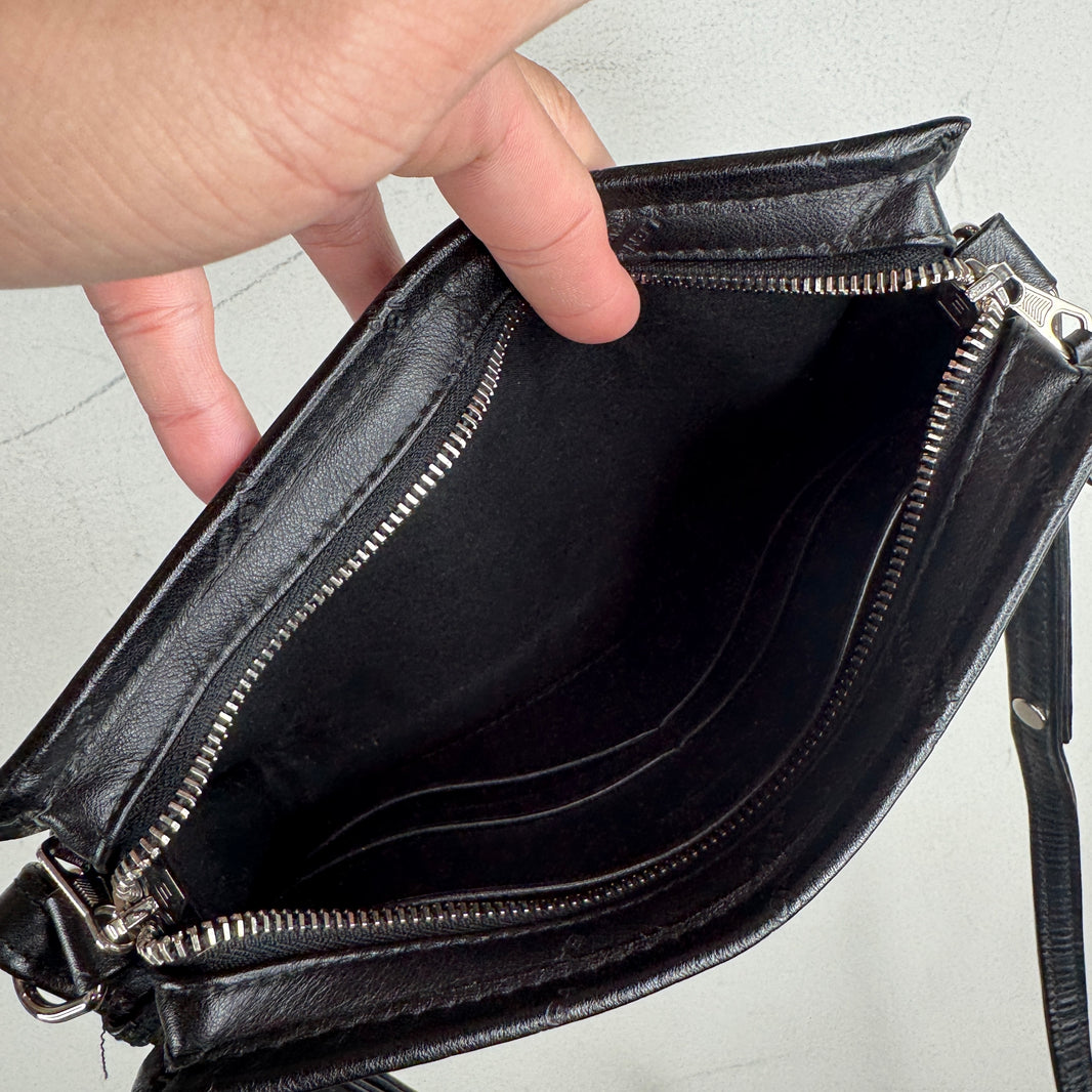 Balenciaga Leather Diagonal Logo Side Bag