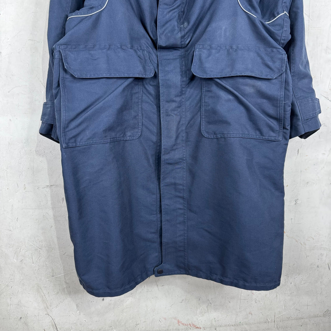 Balenciaga Navy Long Swing Parka Jacket