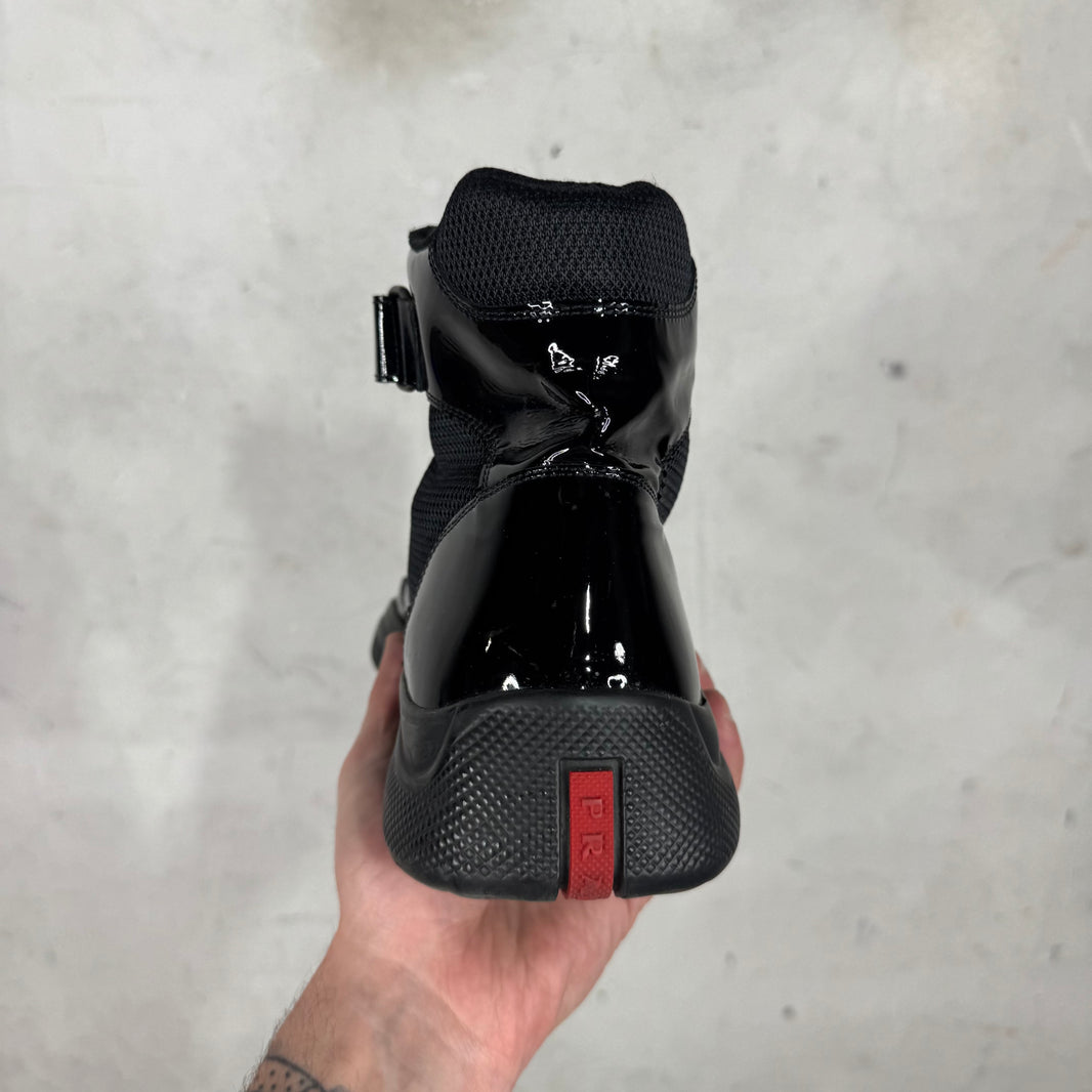 Prada Patent Triple Black High Americas Cup