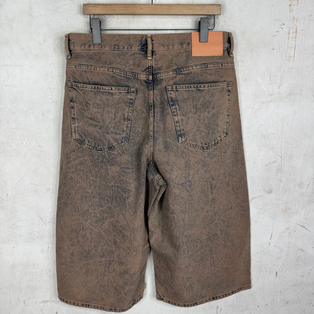 Acne Studios Muddy Dyed Long Denim Shorts