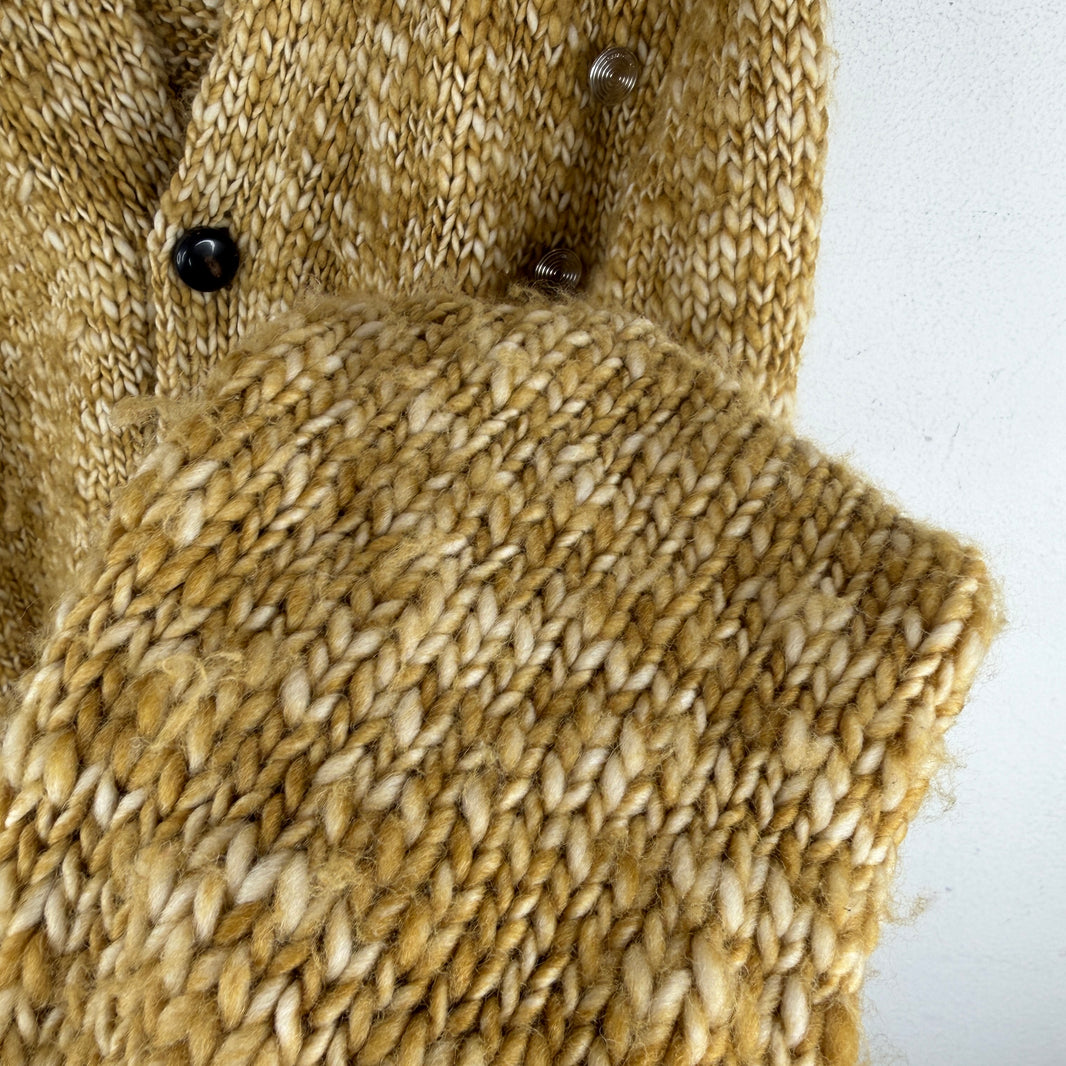 Namacheko Yellow Cable Knit Button Detail Cardigan