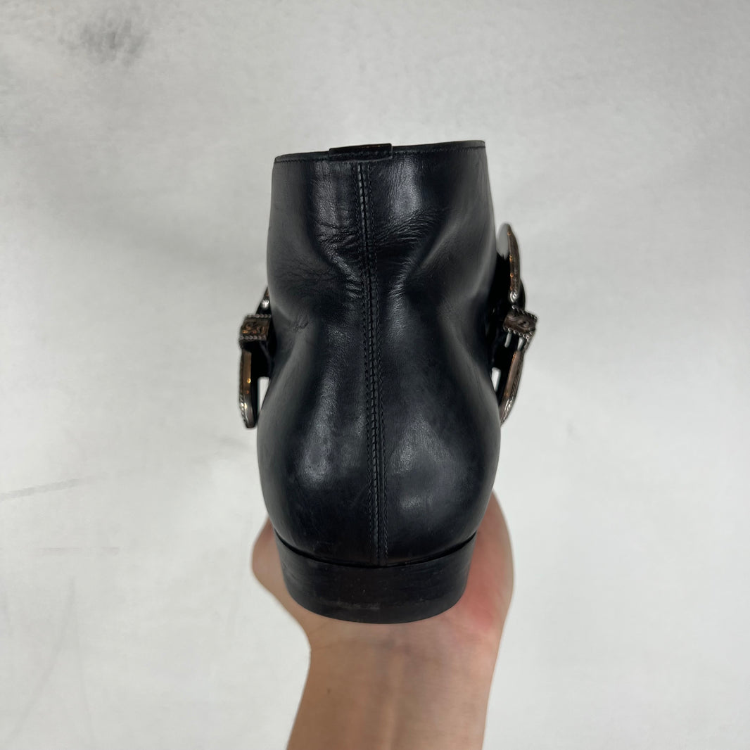 Saint Laurent Leather Duckie Ankle Boot