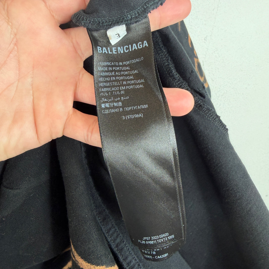 Balenciaga Hybrid Distressed Upside Down Paris T-Shirt