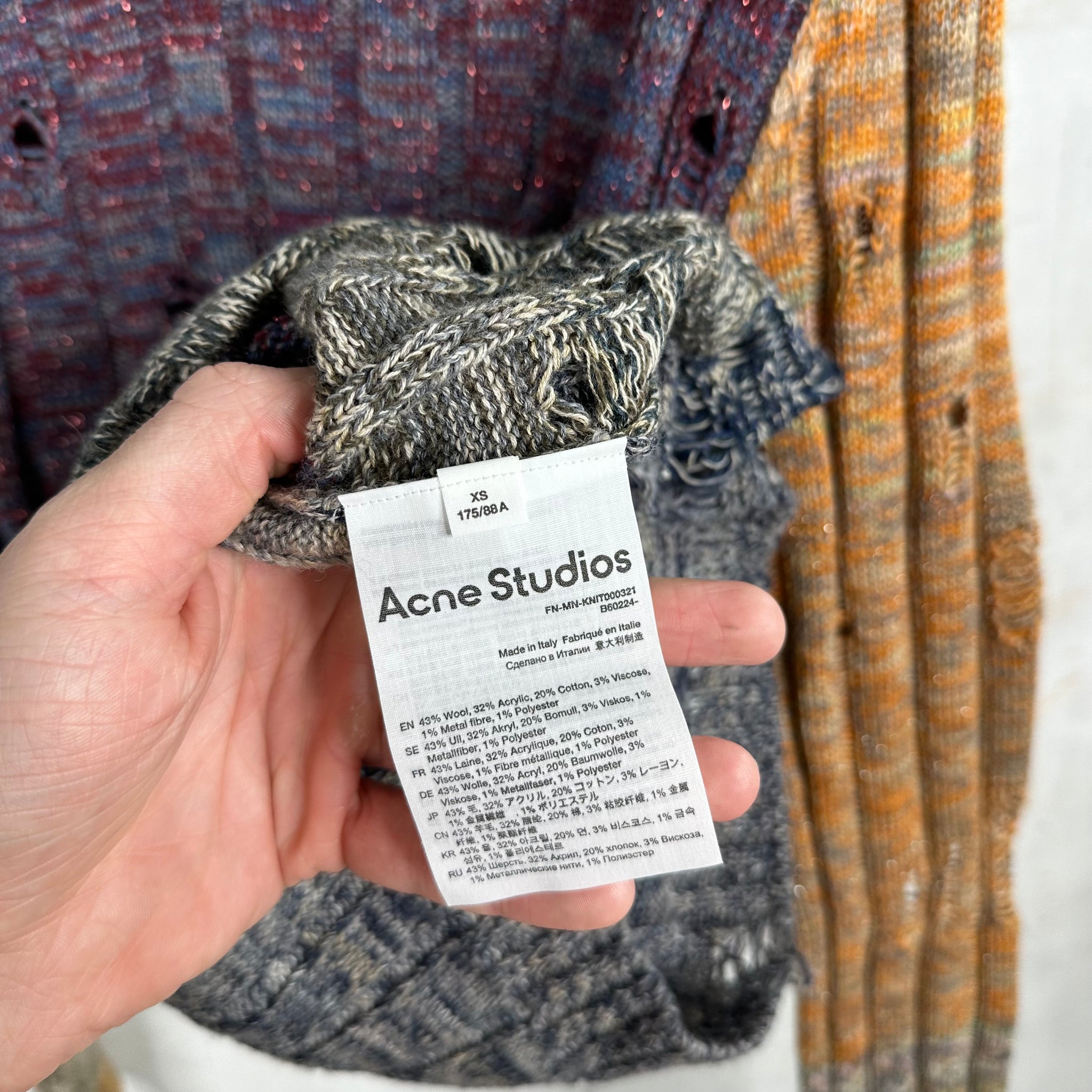 Acne Studios Distressed Knit Glitter Sweater