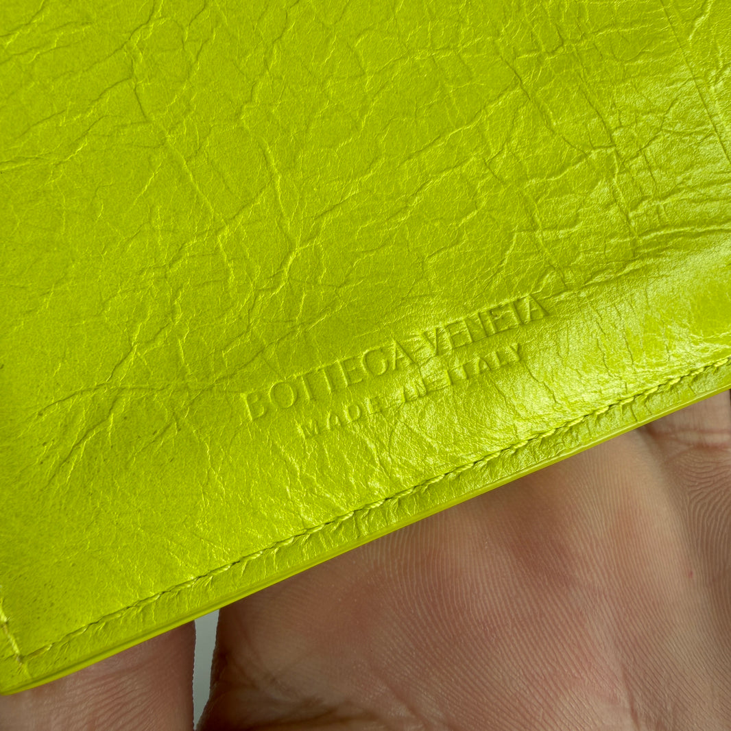 Bottega Veneta Lime Green Cassette Card Holder