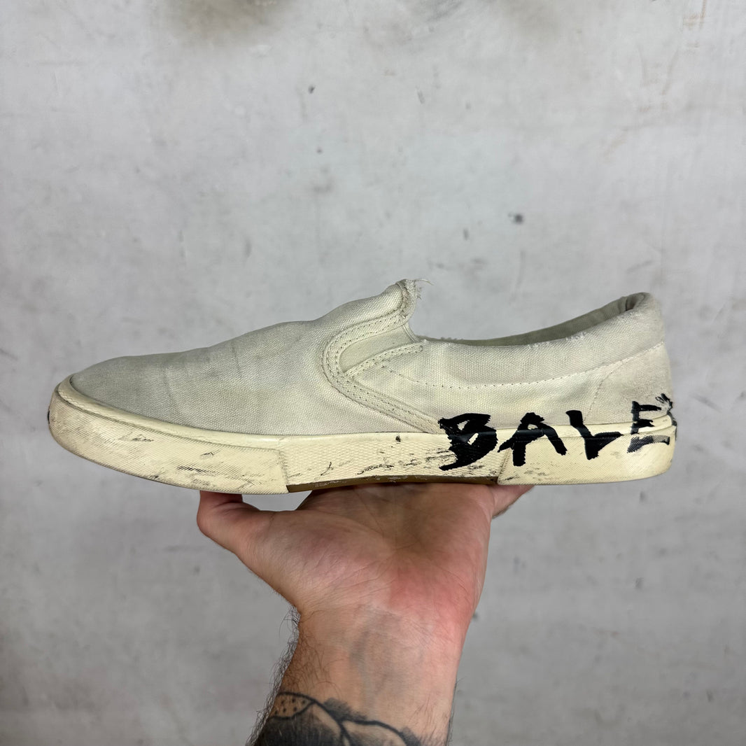 Balenciaga Distressed Paris Slip Ons